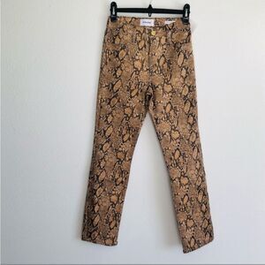 NEW FRAME Women's Le High Crop Coated Python High Rise Skinny Jeans Size 24